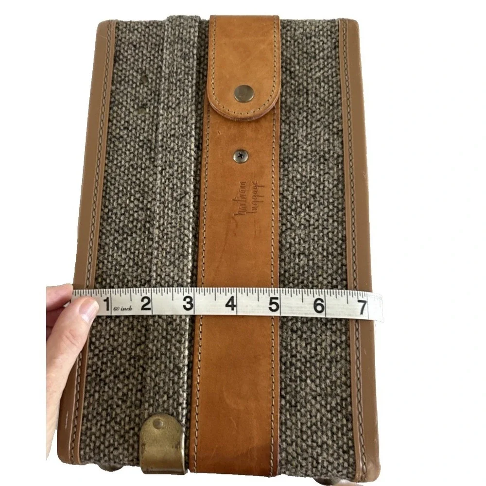 Hartmann‎ Tweed Suitcase Unisex Large Brown Good Leather Trim Vintage Carry On